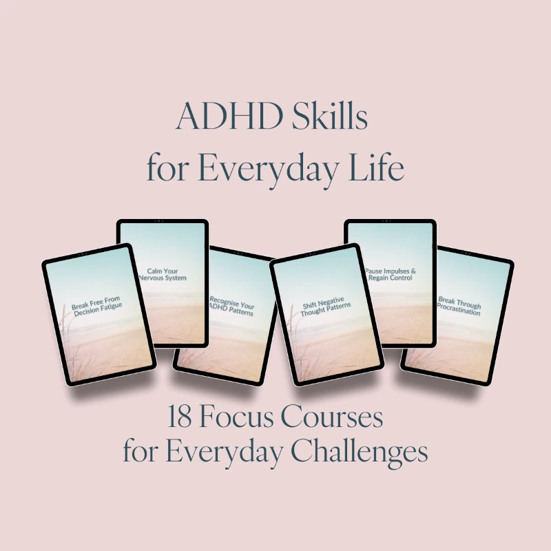 ADHD self-guided coaching courses to support focus, emotions and confidence