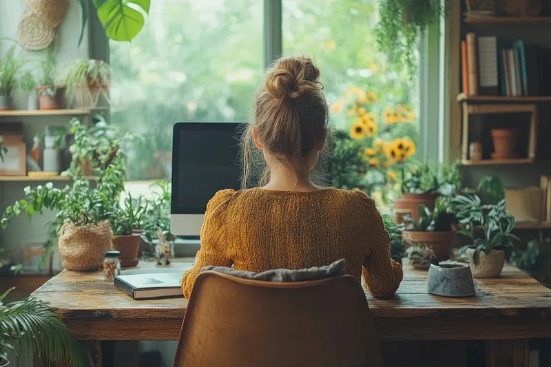 Woman sitting at desk reflecting on ADHD overwhelm at work