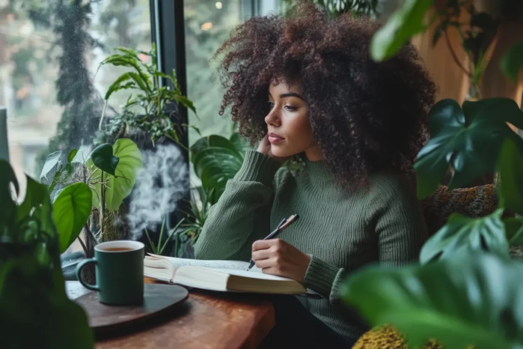 Woman sitting by a window representing ADHD support through Access to Work.